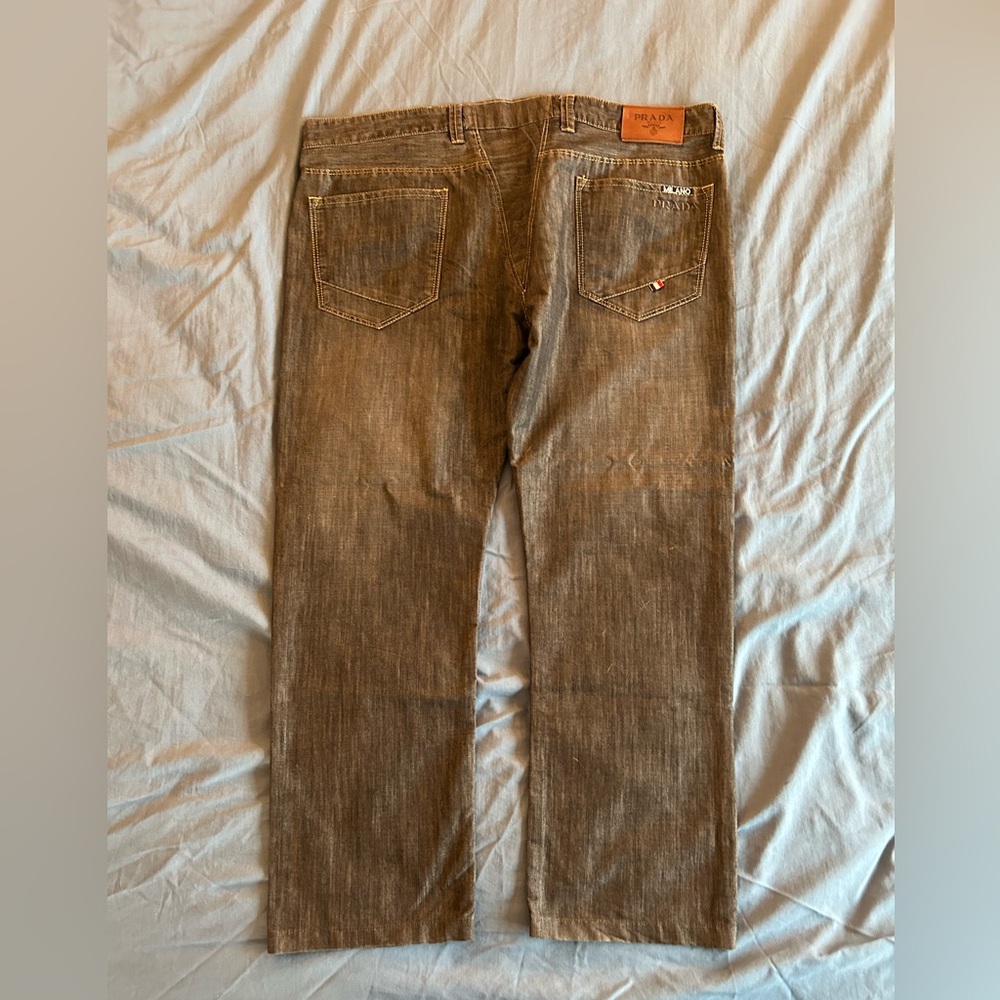 Prada Men's Brown Straight-Leg Jeans